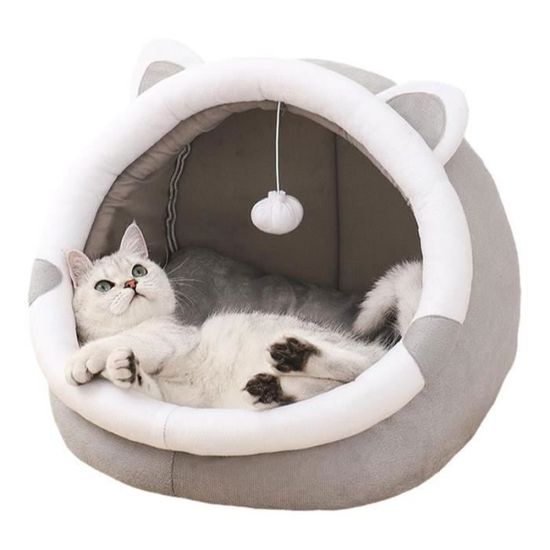 Lit Grotte Douillet pour Chat & Petit Chien – Maison Cocooning Ultra Confort