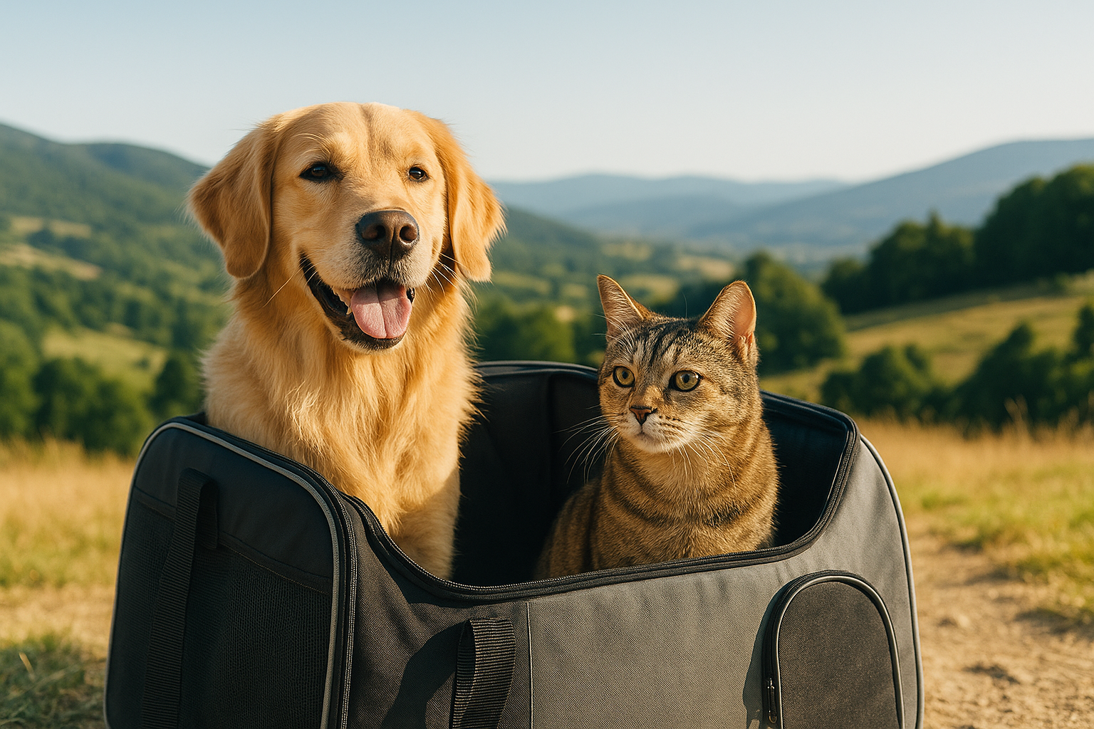 Chien et chat prêts à voyager – accessoires Pet Nomade
